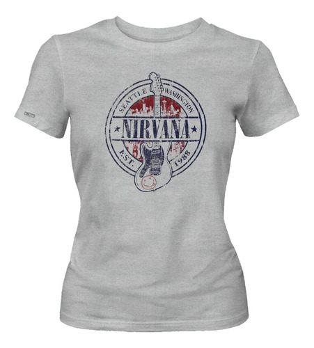 Camiseta Dama Nirvana Rock Metal Ikgd2