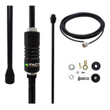 Antena Móvel Bobinada Black Px Argentina 1,63m + Cabo 5,5m