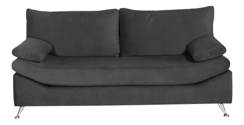 Sillon Sofa 3 Cuerpos Premium Pana Antimancha Patas Cromadas