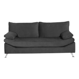 Sillon Sofa 3 Cuerpos Premium Pana Antimancha Patas Cromadas