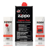 Kit 1 Bote De Gasolina Zippo 12oz Original + Piedras + Mecha