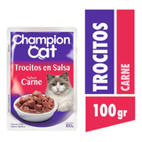 Sachet Champion Cat Trocitos En Salsa Carne (24 Unidades)