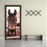 Vinilo Para Puerta Caballo Campo Horse Vinil Decorativo M5