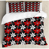 Fundas Para Edredones - Ambesonne Red And Black Duvet Cover 