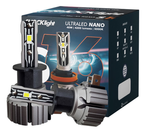 Super Ultraled Nano 6000k Shocklight S16 H1 H3 H7 H11 H4 Hb4