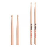 Palillos Bateria Vic Firth 5b Punta Madera Hickory Pro