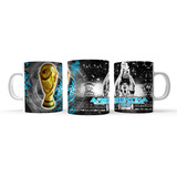 Taza Cerámica 11 Oz Argentina Campeón Catar 2022 Messi Mod4