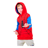 Buzo Spiderman Disfraz Niños Capucha Friza Hoodie Marvel® 