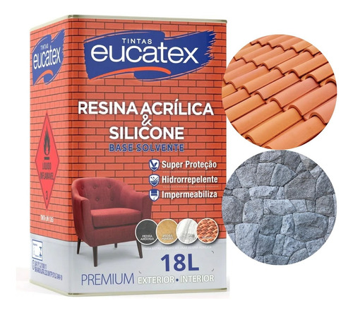 Resina Acrílica & Silicone Impermeável Solvente 18l  Eucatex