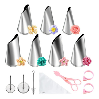 Boquillas para Manga Pastelera Kit de Boquillas para Decorar Pasteles con Mangas y Duyaspara Reposteria, Ideal para Decoracion de Cupcakes y Pasteles (Kit 33 Piezas) | MercadoLibre
