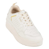 Tenis Casual Mujer Beige Tacto Piel Capa De Ozono 06003902