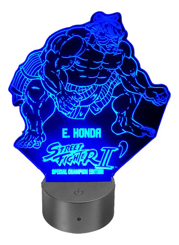 Lámpara  Ilusión 3d E. Honda Street Fighter 2 Ce+ Control Re