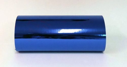 Envelopamento Vinil Cromo Adesivo Azul Cromado 1m X 1,50m