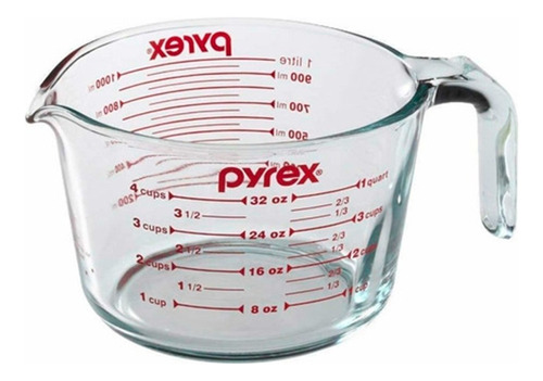 Jarra Medidora Pyrex Vidrio Templado 1lt Litro