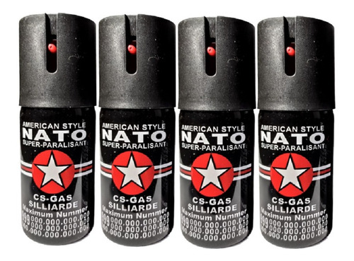Kit 04 Spray De Pimenta Nato Black 40ml Cada! Frete Grátis!