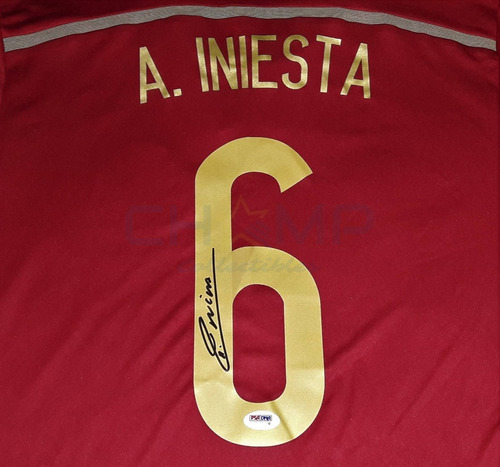 Jersey Autografiado Andres Iniesta Seleccion España 2014