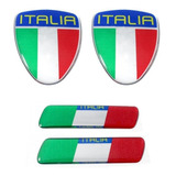 Kit Adesivo Emblema Resinado Coluna Porta Fiat Itália 