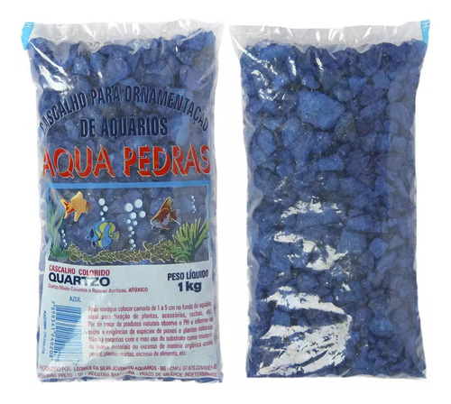 Cascalho Colorido Azul Celeste 1kg Nº02 Atóxico P/ Aquários