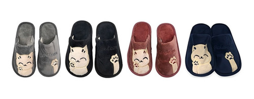 Pantufa Infantil Gato Antiderrapante Aveludada Frio Inverno