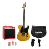 Guitarra Eléctrica Tipo Telecaster Smithfire Tel-110 Pack Yel Orientación De La Mano Diestro