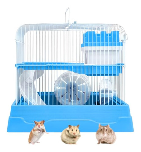 Pinvnby Casa Para Hamster Enano De 2 Niveles, Jaula De Viaje