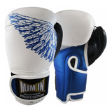 Guante De Box Mjm In Mod. Equiped Blanco/azul/negro Metalico