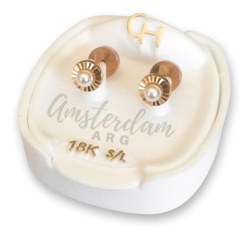 Abridores De Oro 18kt Marca Ch Facetado 719  .amsterdamarg.