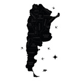 Mapa De Argentina 90x40 Planisferio Pared Madera Grabado