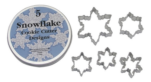 Set De 5 Mini Cortadores De Galletas Navidad Snowflake