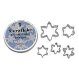 Set De 5 Mini Cortadores De Galletas Navidad Snowflake