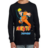 Polera Manga Larga Niño Naruto Shippuden  100%algodón 