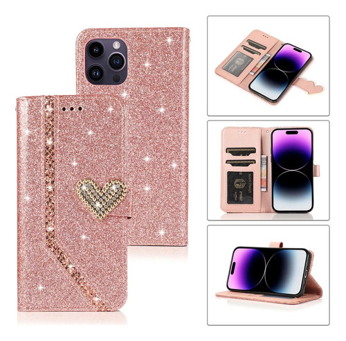 Capa Elefone Bling Flip Leather Cards Solt Wallet For iPhone
