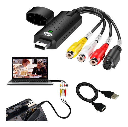 Easycap Tarjeta Capturadora Usb 2.0 Rca Audio Video Ps3 W10