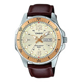 Reloj Casio Mtd-100l-9avdf Pulso En Cuero Para Hombre