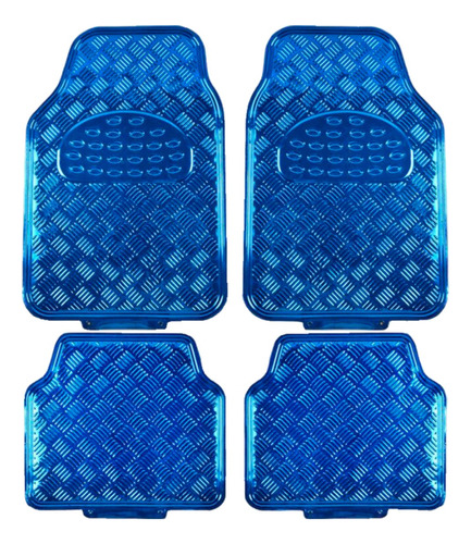 Cubre Alfombra Universal Color Azul 4 Piezas Auto/camioneta