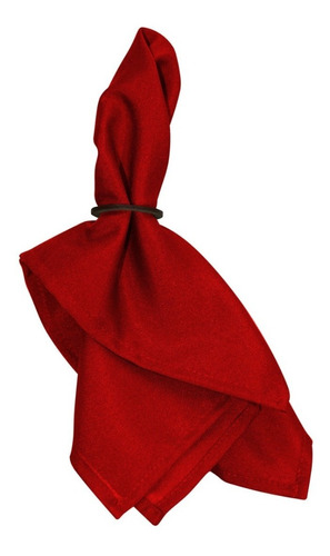 Kit 12 Guardanapos De Oxford Bainha 35x35 / Vermelho Natal