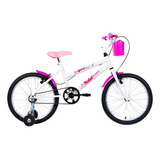 Bicicleta Aro 20 Infantil Mtb Girl Com Roda Lateral Cor Branco