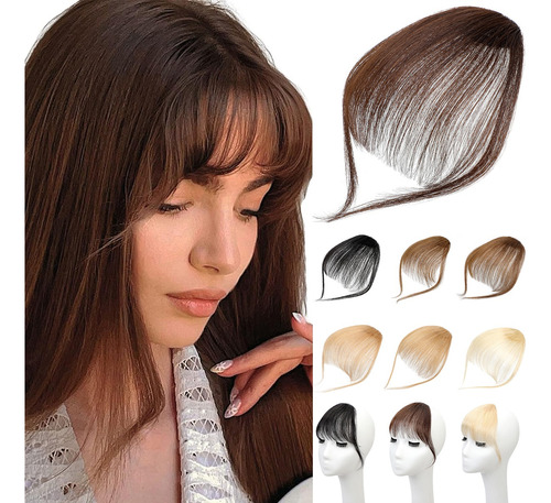 Flequillo Postizos Humano Extensiones De Cabello Con Clip