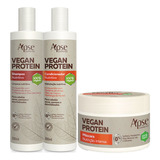 Kit Apse Vegan Protein Shampoo Condicionador Mascara 300g