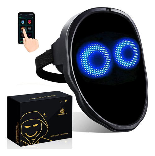 Máscara Led Con App Bluetooth Programable, Halloween