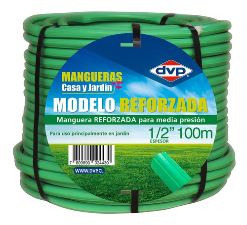 Manguera Pvc Reforzada 100mts 1/2 Pulgadas Dvp