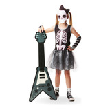 Fantasia Esqueleto Caveira Menina Halloween Infantil