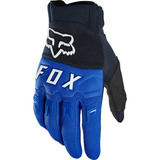 Guantes Fox Dirtpaw Azules Para Ciclismo Y Moto, Dedos Largos Cerrados, Talla M