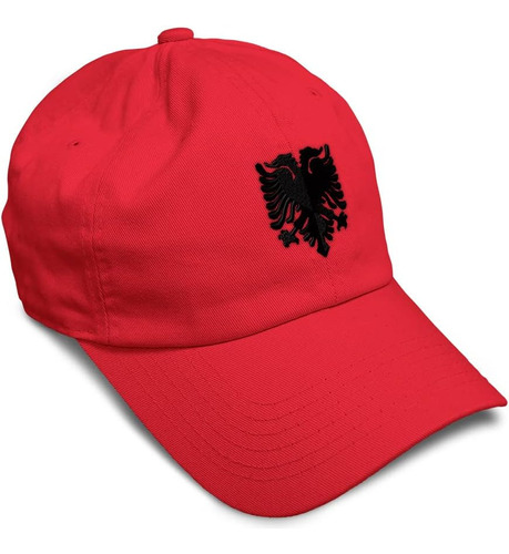 Gorra De Béisbol Suave, Águila Albanesa, Bordado Negro, Símb