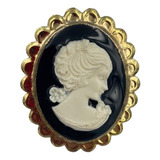 Broche Prendedor Camafeo 5.5x4.5cm Plástico Base Metalica 