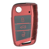  Funda Para Llave Alarma Auto (vw, Seat, Audi) Rojo Metalico