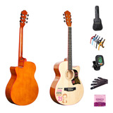 Guitarra Acústica Tamaño 40 Diseño Moderno Set De Accesorios