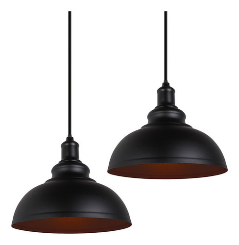 2 Piezas Lampara Colgante Vintage Industrial Con Cobre 60w