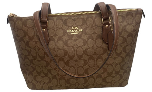 Bolsa Tote Marca Coach Estampada Color Cafe