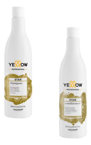  Shampoo Condicionador 500ml Yellow Star - Hidratação Brilho